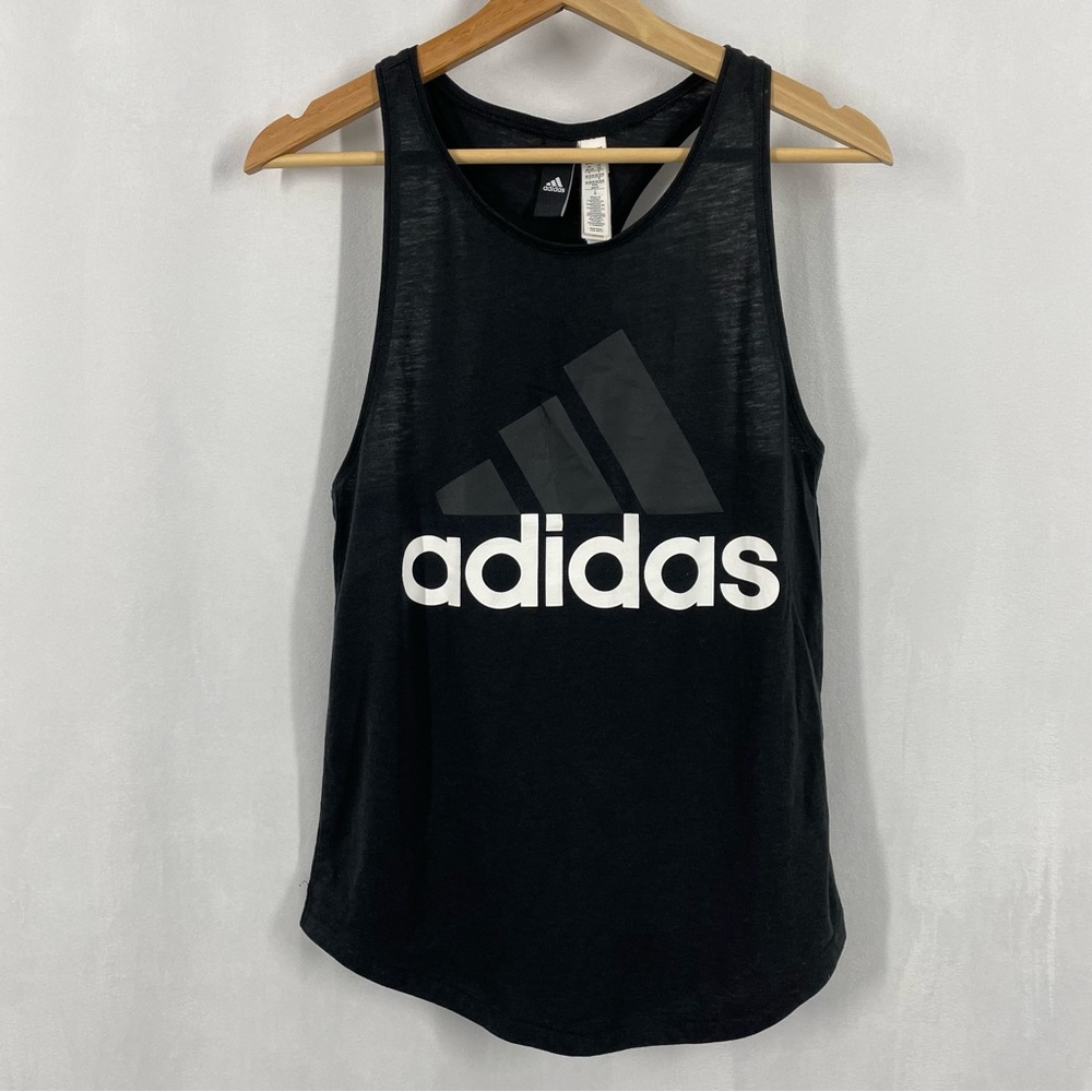 Adidas Racerback Workout Logo Tank Top Activewear Woman’s Size XS Black